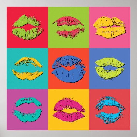 Colorful Kissing Lips ポスター (正面)
