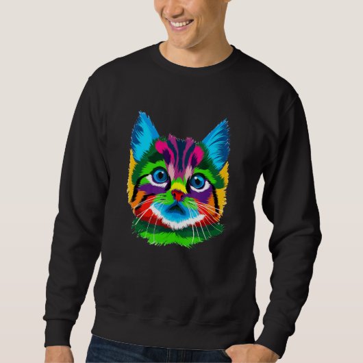 Colorful Kitty Adoption Cute Cat for kitten スウェットシャツ (正面)