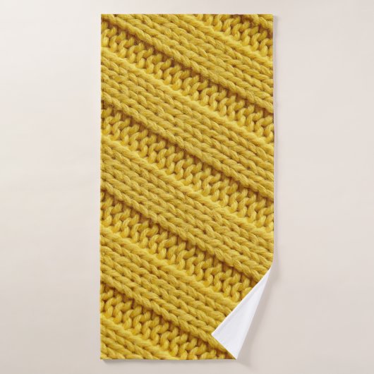 Colorful knitted textile texture. Yellow. バスタオル (バスタオル)