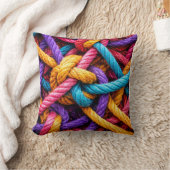 Colorful Knotted Rope Pattern – Vibrant  Tshirt クッション (ブランケット)