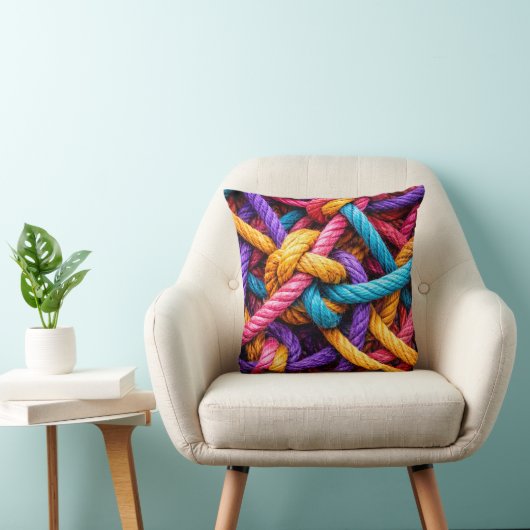 Colorful Knotted Rope Pattern – Vibrant  Tshirt クッション (椅子)