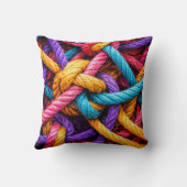Colorful Knotted Rope Pattern – Vibrant  Tshirt クッション (裏面)