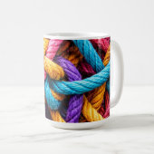 Colorful Knotted Rope Pattern – Vibrant  Tshirt コーヒーマグカップ (正面右)