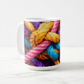 Colorful Knotted Rope Pattern – Vibrant  Tshirt コーヒーマグカップ (正面左)
