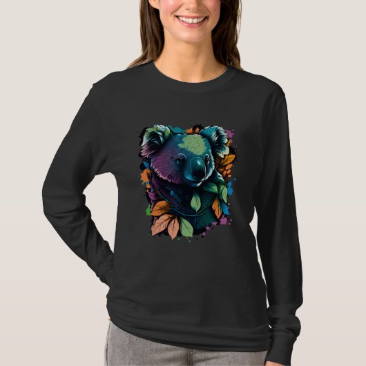 Colorful Koala Cute Bear Tシャツ (正面)