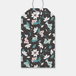 Colorful Koala Pattern Cute Animal and Floral ギフトタグ