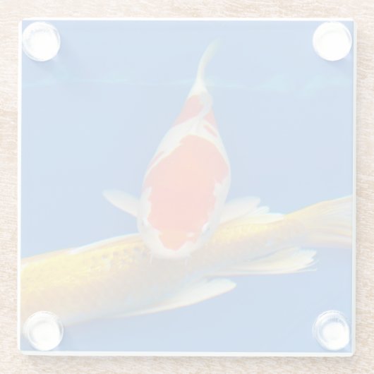 Colorful Koi in Blue Pool ガラスコースター (裏面)