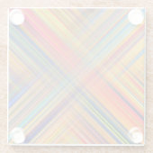 Colorful Kriss Kross Pattern Plaid ガラスコースター (裏面)