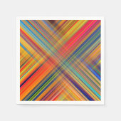 Colorful Kriss Kross Pattern Plaid スタンダードカクテルナプキン (正面)