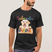 Colorful Labrador Papa  Dog Dad Tシャツ (正面)