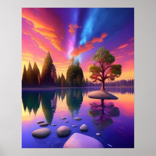 Colorful Lakes Poster (Matte) ポスター (正面)