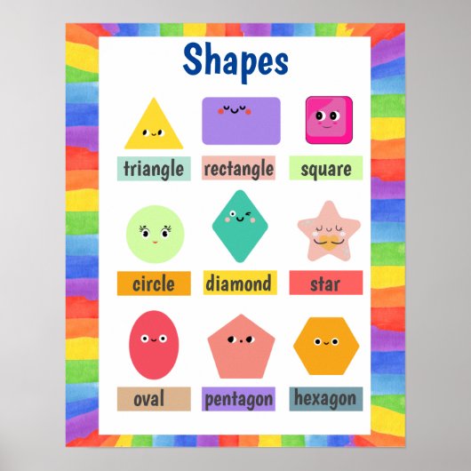 Colorful Learn about Shapes Children's  ポスター (正面)