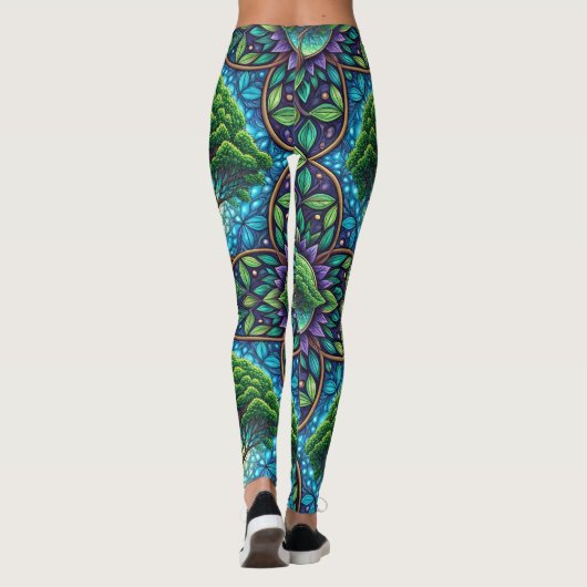 Colorful leggings featuring a vibrant, nature レギンス (裏面)
