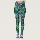 Colorful leggings featuring a vibrant, nature レギンス (正面)