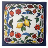 Colorful Lemons Traditional Folk Floral タイル (正面)