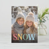 Colorful Let It Snow Holiday Photo Card シーズンカード (スタンド正面)