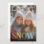 Colorful Let It Snow Holiday Photo Card シーズンカード (正面/裏面)