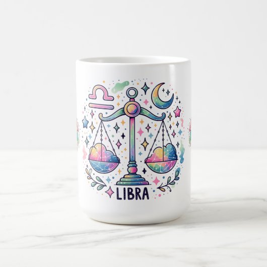 Colorful Libra Scales Zodiac Astrology コーヒーマグカップ (中央)