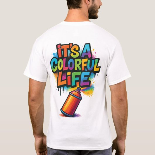Colorful Life Graffiti Spray Tシャツ (裏面)