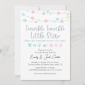 Colorful Light Twinkle Little Star Gender Reveal 招待状 (正面)