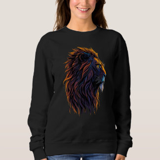 Colorful Lion Illustration Pride Animal Strong Gra スウェットシャツ
