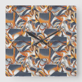Colorful liquid waves geometric abstract pattern 1 スクエア壁時計 (正面)