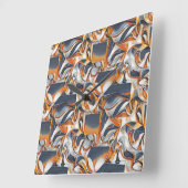 Colorful liquid waves geometric abstract pattern 1 スクエア壁時計 (傾斜)