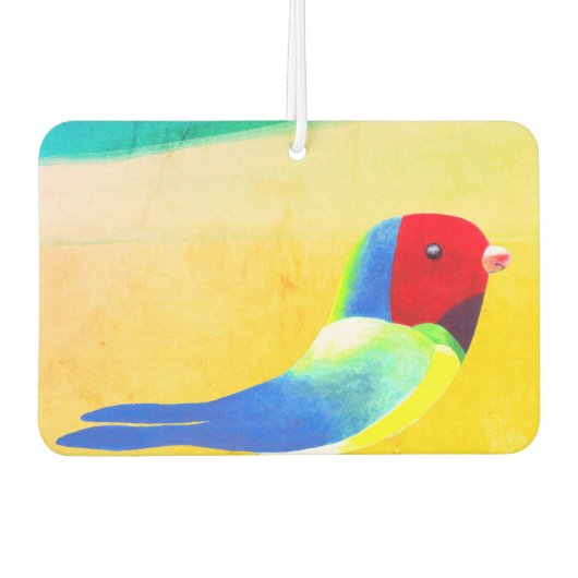 Colorful Little Bird at the Beach カーエアーフレッシュナー (正面)