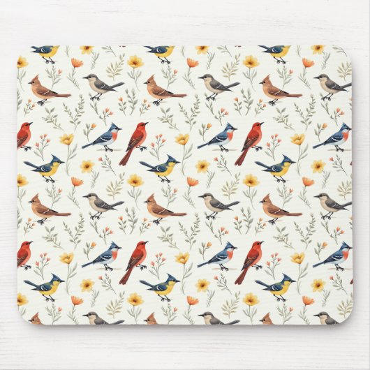 Colorful Little Birds マウスパッド (正面)