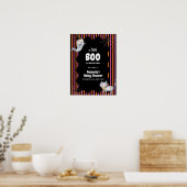 Colorful Little Boo Ghost Cat Baby Shower Welcome ポスター (キッチン)