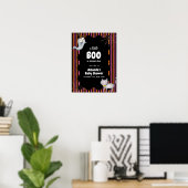 Colorful Little Boo Ghost Cat Baby Shower Welcome ポスター (ホームオフィス)