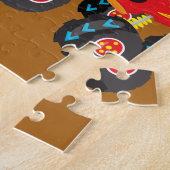 Colorful Little Boy Monster Trucks with First Name ジグソーパズル (側面)