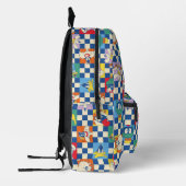 Colorful LOONEY TUNES™ Checker Toss Pattern プリントバックパック (左)