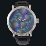 Colorful Luminous Abstract Blue Pink Green Fractal 腕時計<br><div class="desc">Unique fractal art,  modern,  abstract and luminous.
Design for your wrist watch and more.</div>