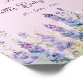 Colorful Lupine Flowers Baby Shower Welcome Sign ポスター (角)