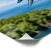 Colorful Macaw Parrot in Flight – Tropical Wildlif ポスター (コーナー)