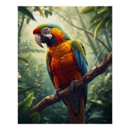 Colorful Macaw Parrot Poster – Tropical Wildlife W ポスター