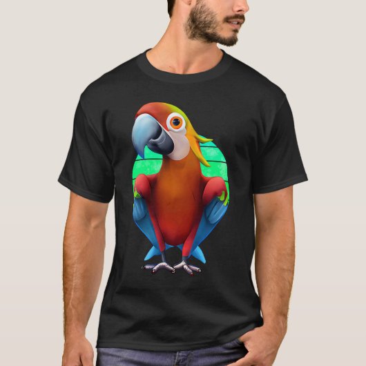Colorful Macaw Parrot Sunset Tシャツ (正面)
