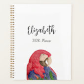 Colorful Macaw Tropical Parrot Illustration プランナー手帳 (正面)