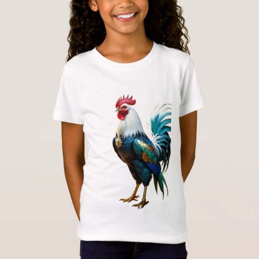 Colorful Majestic Rooster Kids T-Shirt Tシャツ (正面)