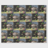 Colorful Mallard Duck Water Reflections ラッピングペーパー (フラット)