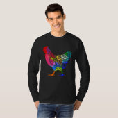 Colorful Mandala Chicken Farmer Tシャツ (正面フル)
