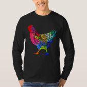 Colorful Mandala Chicken Farmer Tシャツ (正面)