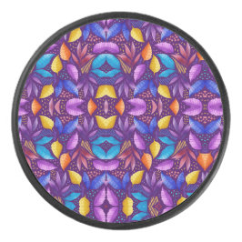Colorful mandala design on a purple background アイスホッケーパック