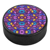 Colorful mandala design on a purple background アイスホッケーパック (3/4)