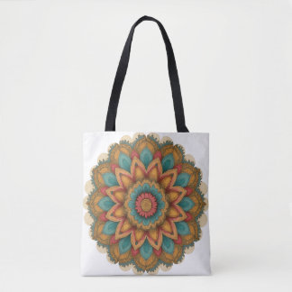Colorful Mandala Floral Boho Tote トートバッグ