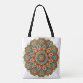 Colorful Mandala Floral Boho Tote トートバッグ (裏面)