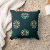Colorful Mandala Throw Pillow クッション (ブランケット)