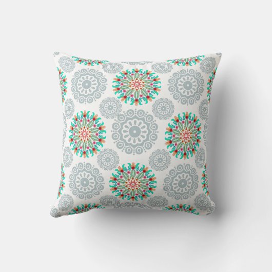 Colorful Mandala Throw Pillow クッション (裏面)