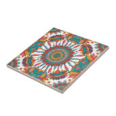 Colorful Mandala Tile | Floral Boho Design タイル (側面)